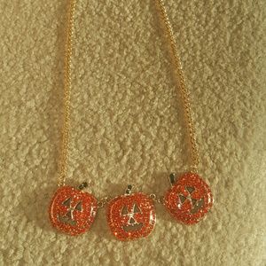 Pier 1 Imports Necklace Orange Rhinestone Pumpkin